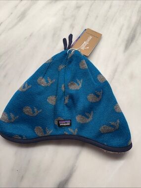 Patagonia Kids Teal Whale Knit Hat